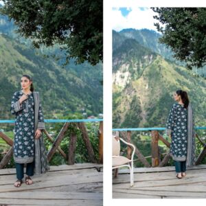 zesh 3 piece printed airjet khaddar – winter collection | 30% off | free shipping