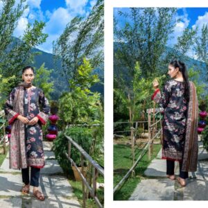 zesh 3 piece printed airjet khaddar – winter collection | 30% off | free shipping