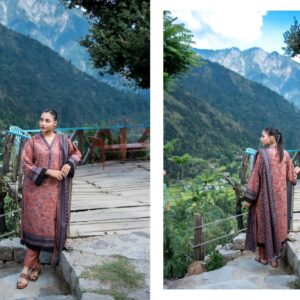 zesh 3 piece printed airjet khaddar – winter collection | 30% off | free shipping