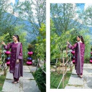 zesh 3 piece printed airjet khaddar – winter collection | 30% off | free shipping